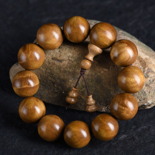 新品 文玩佛珠 金丝楠木阴沉木n2.0佛珠手链水波纹手串水波影男女款