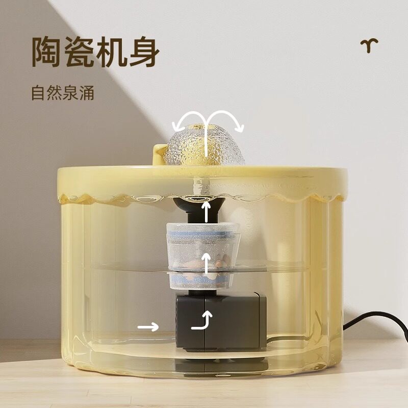 新品猫咪饮水机陶瓷自动q循环喝水碗流动水盆宠物饮水器喂水不湿