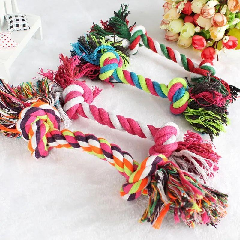 1pcs Dog Toy Pet Molar Bite-resistant Cotton Rope Knot 25cm