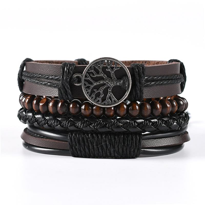 men's New woven leather boy bracelet man bangle 编织皮手链男
