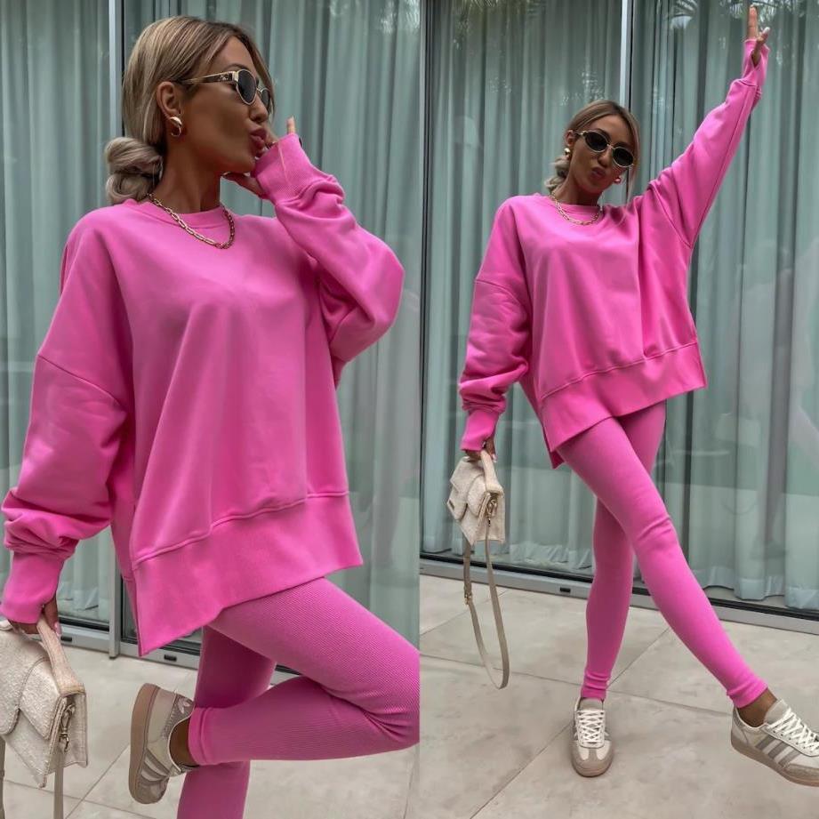 欧美休闲运动厚棉裤套装女 Hoodie Pullover Pants Set Tracksuit