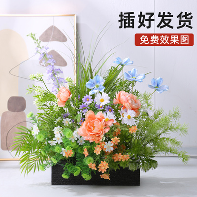 出口品质仿真花束隔断花箱组合