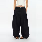 百搭深色牛仔长裤 宽松廓形四季 原色廓形弯刀牛仔裤 oinimi