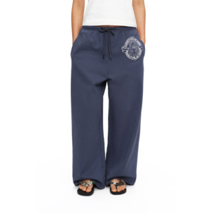 街头休闲裤 oinimi 复古美式 套装 鼠蓝色徽章印花轻松卫裤