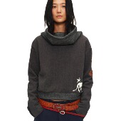 oinimi 浪游者高领马术卫衣 部落小马印花堆堆领一字肩上衣