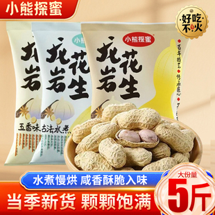 25年新龙岩花生蒜香五香多味水煮晒干咸干盐熟花生米带壳炒货零食