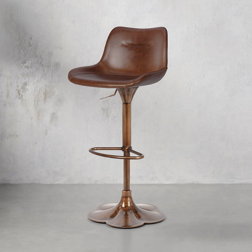 进口头层牛皮吧台椅意式岛台椅