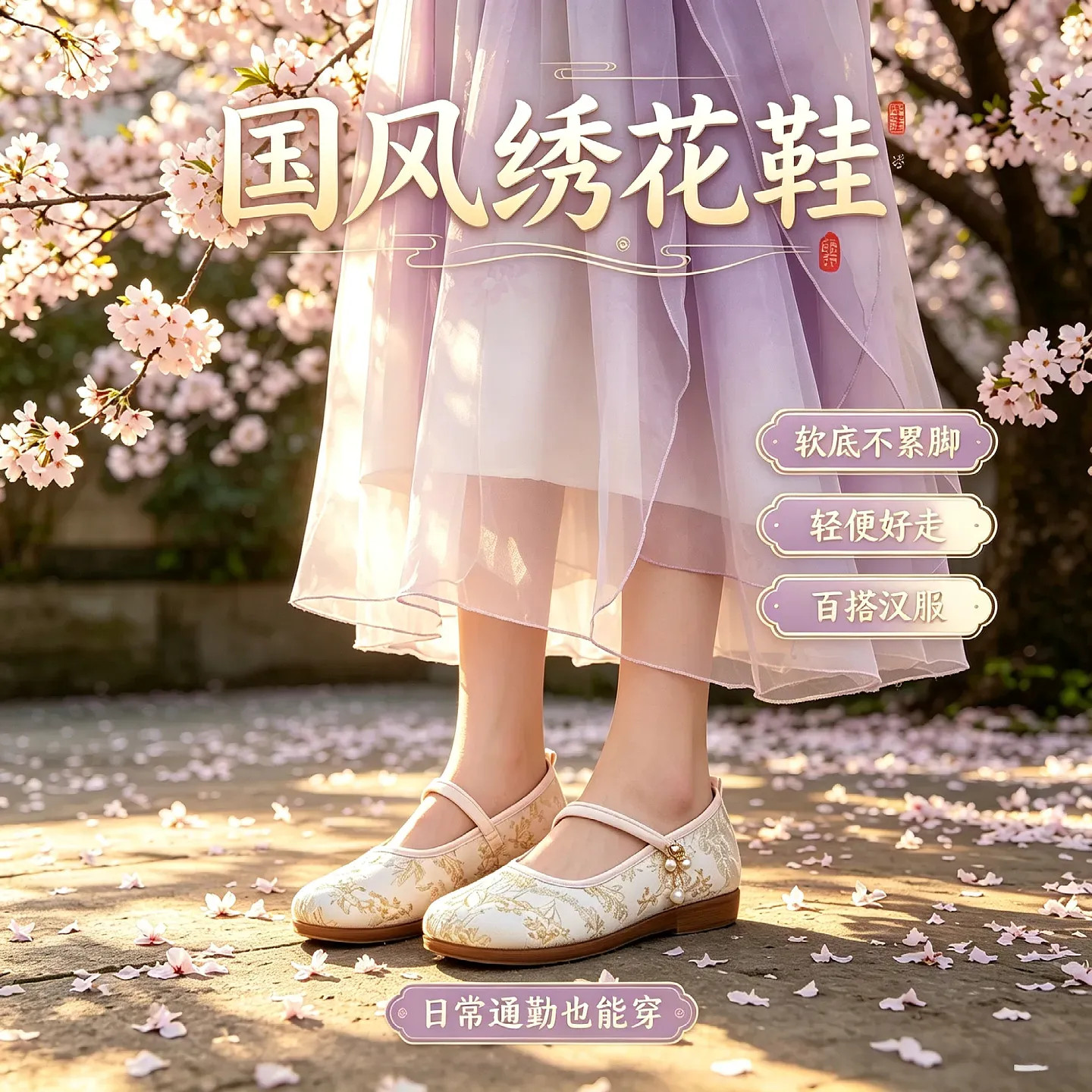 老北京布鞋女鞋汉服鞋古装表演鞋单鞋搭配旗袍软底布鞋玛丽珍女鞋
