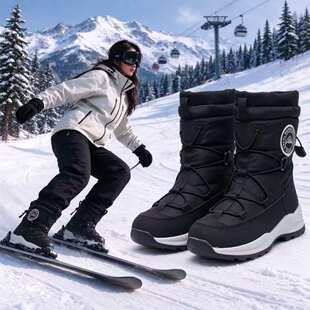 东北棉鞋男雪地靴情侣款女户外滑雪男加绒加厚防水防滑保暖防寒鞋