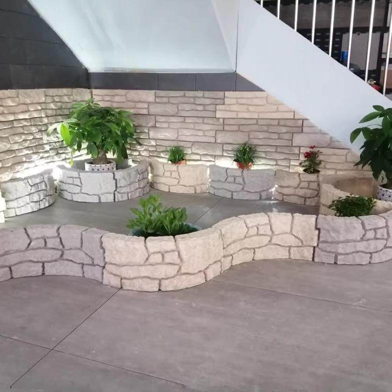 花园围栏仿古弧形围树菜园别墅鱼池园林庭院砖石水泥花坛挡土边石