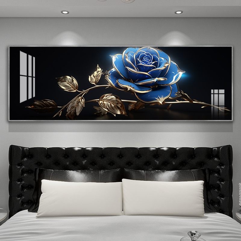 轻奢高级感主次卧室背景墙装饰画新款床头挂画抽象玫瑰花艺术壁画,家居饰品,现代装饰画,淘宝优惠券,粉丝福利购,淘宝优惠卷