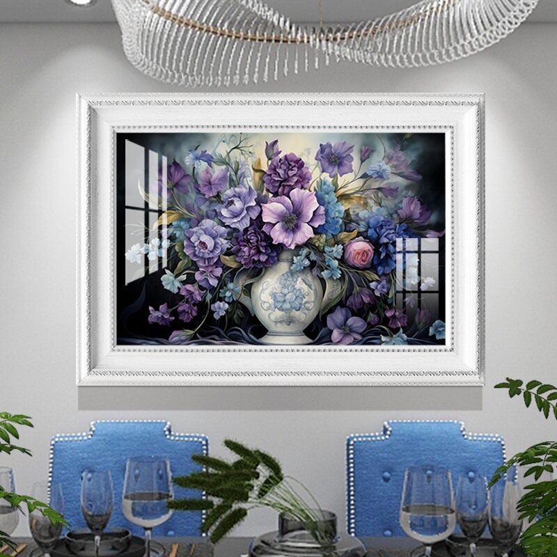 轻奢高档美式餐厅背景墙装饰画饭厅餐桌墙上挂画走廊书房欧式壁画