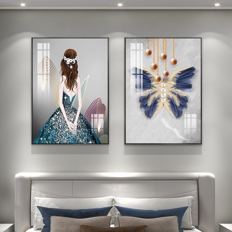 轻奢高档主次卧室装饰画床头背景墙软装壁画民宿酒店宿舍房间挂画,家居饰品,现代装饰画,淘宝优惠券,粉丝福利购,淘宝优惠卷