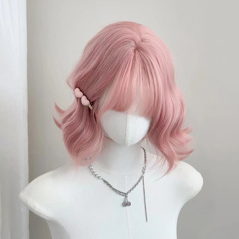 许昌假发女短发羊毛卷日常Lolita粉短发仿真发可爱萌妹假发全