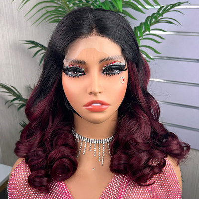 5X5 loose bouncy wig 18inch真人发human hair 大波浪长卷发头套