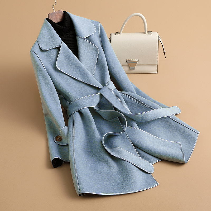 双面羊毛大衣女中长款2024秋冬新款小个子高端时尚毛呢羊毛外套,女装/女士精品,毛呢外套,淘宝优惠券,粉丝福利购,淘宝优惠卷