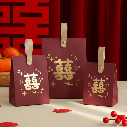 结婚喜糖盒子高档新款手拎糖果盒