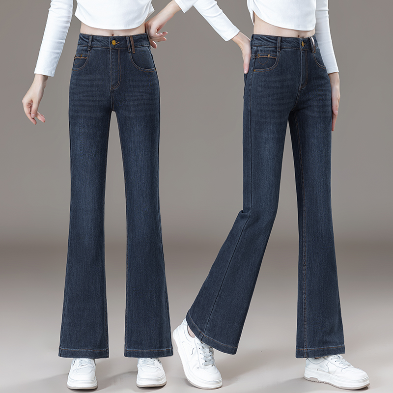 微喇裤高腰提臀显瘦牛仔裤2025秋冬新款弹力百搭显高洋气喇叭长裤