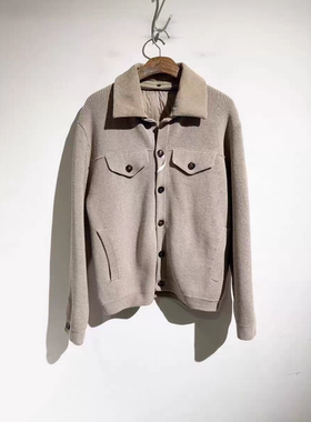 【43000 BLT版】90白鹅绒 老钱男士可拆卸内胆针织羊毛羽绒服外套