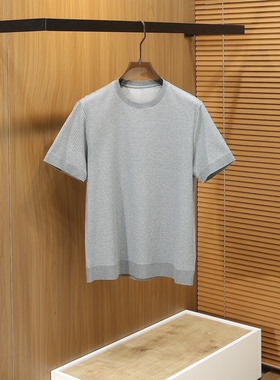 BC版意式老钱风夏新款欧美轻奢百搭休闲男士圆领莫代尔棉短袖T恤