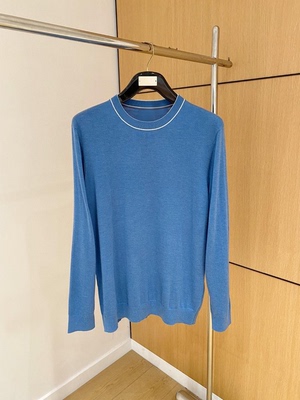 7800 老钱风男装秋季欧美羊毛混纺商务休闲毛线衣针织衫打底衫