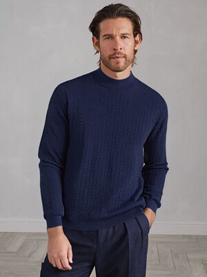 意式BC男装秋冬新款羊毛针织衫麻花羊毛混纺商务休闲长袖毛衣男