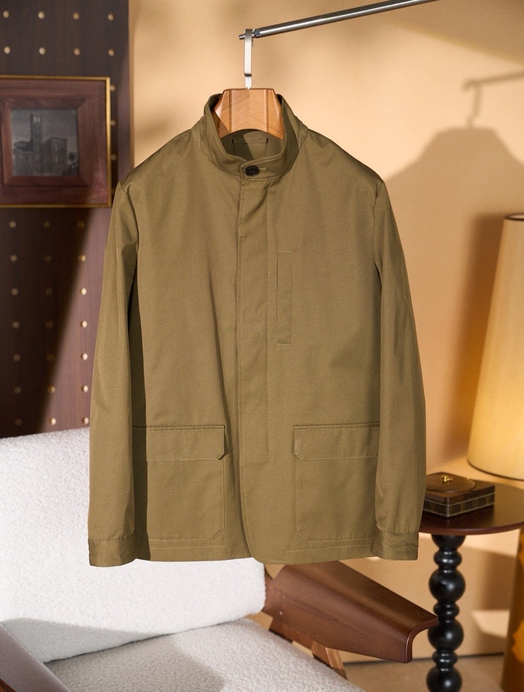 意式ZZ老钱风男装26春夏季男士复古工装中长款风衣式外套猎装夹克