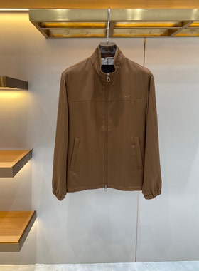 意式老钱风男装26早春欧美轻奢立领双拉链开衫百搭休闲夹克外套