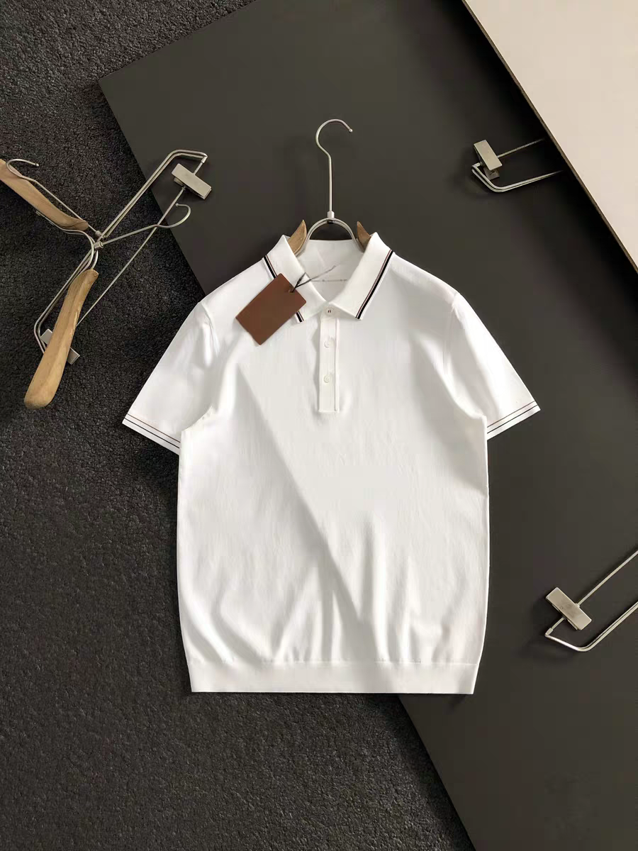 意式polo衫26夏季轻奢男装刺绣logo商务休闲翻领短袖老钱风polo衫