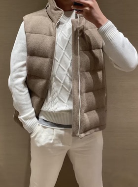 BC版 25300 冬季男士老钱风羊绒羽绒马甲加厚羊毛90白鹅绒羽绒服