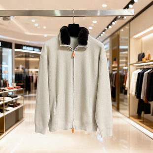 休闲翻领毛领拉链针织开衫 男士 毛衣外套 2025秋冬新款 老钱风男装