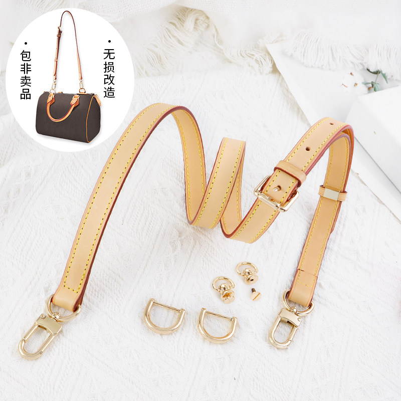 适用lvspeedy25肩带改造配件30植鞣革宽lv枕头包斜挎包带背带替换