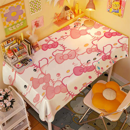 卡通HelloKitty桌布可爱少女心桌垫ins风高颜值房间化妆桌装饰布