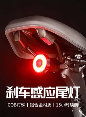 自行车尾灯智能感应刹车灯骑行装备山地车公路车夜骑尾灯骑行装备