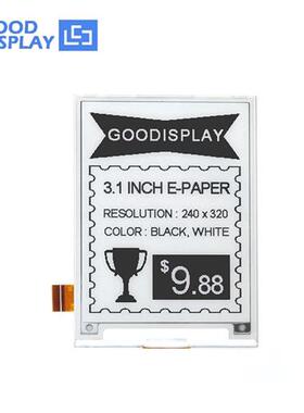 3.1寸黑白色快刷1秒电子纸320x240分辨率 UC8253 SPI电子墨水屏GD
