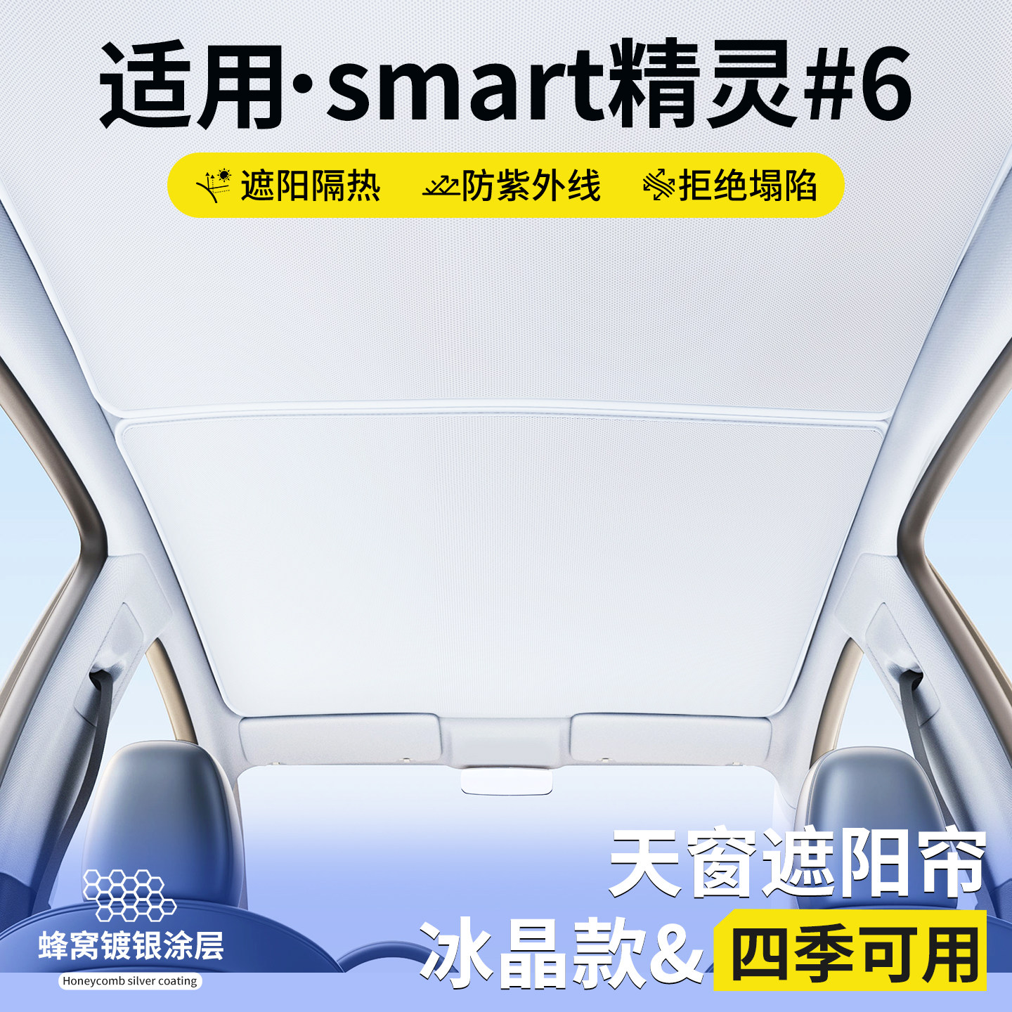适用smart精灵#6号天窗遮阳帘