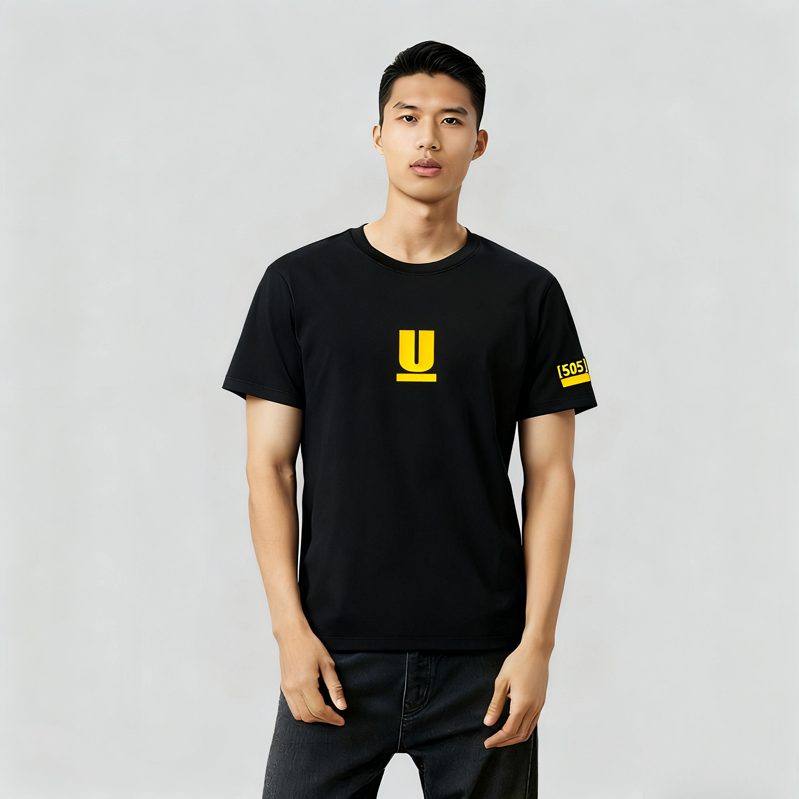 正肩短袖t恤男夏季冰丝薄款宽松大码透气美式高街半袖字母印花T恤