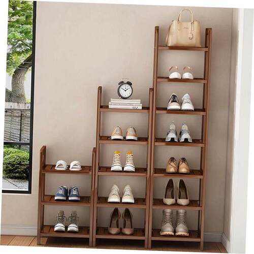 Wooden small shoe rack household multi layer storage shelf