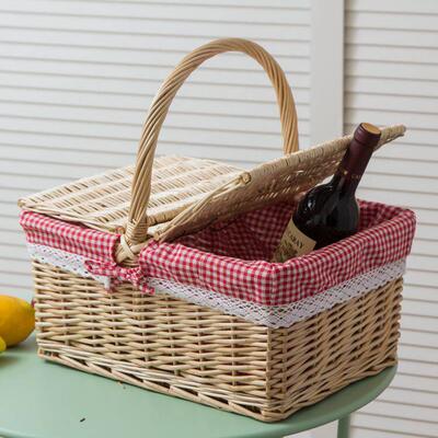 Rattan picnic basketball basket garden with fruit basket bam