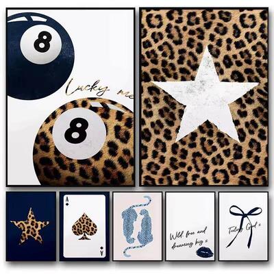 Modern Leopard Print Pattern Billiard Poster Canvas Painting