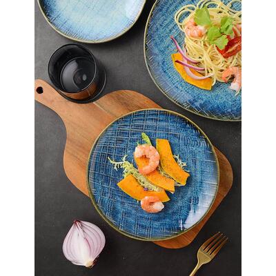 Kiln-Blue Ceramic Bowl Mediterranean Tableware