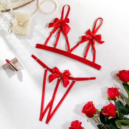 Fun lingerie hollow out bra and underwear two-piece set