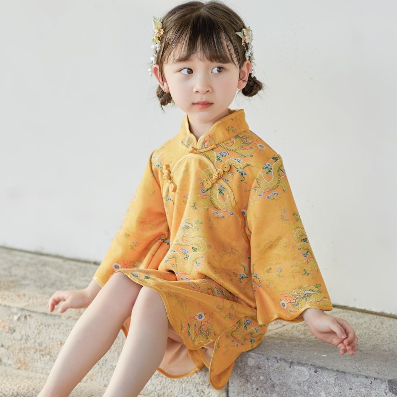 国潮风女童改良旗袍春秋演出服儿童礼服潮服中国风宝宝宽松汉服裙,童装/婴儿装/亲子装,旗袍,淘宝优惠券,粉丝福利购,淘宝优惠卷