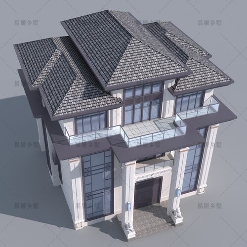 中国风新中式大宅豪宅别墅设计图纸四层半新农村自建房五层整套