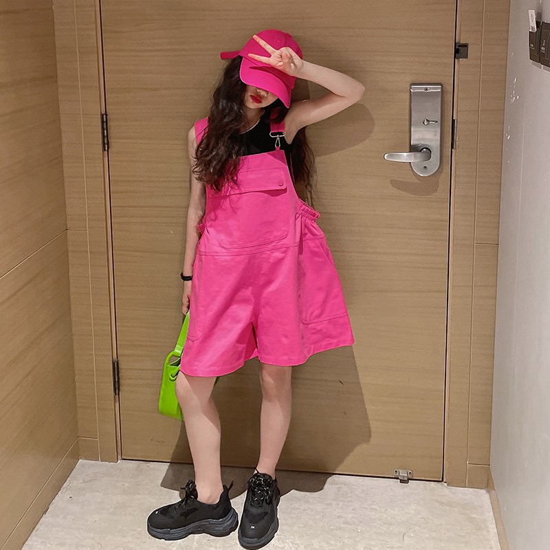 女童夏装背带裤套装女大童装2023新款韩版网红炸街儿童夏款两件套图片