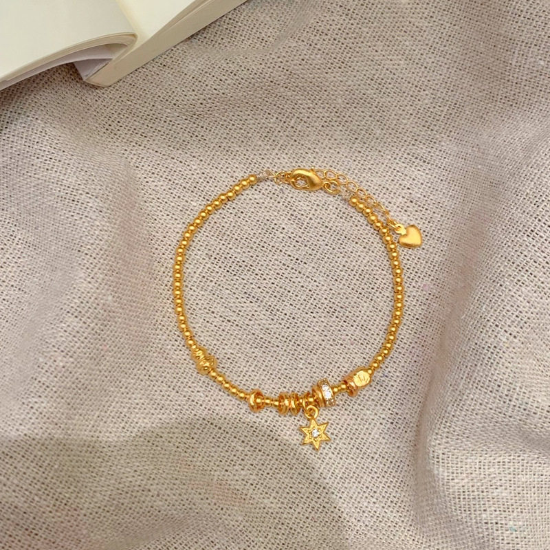 六芒星算盘缠手链女轻奢小众手串感新中式沙金不易掉色串珠手饰