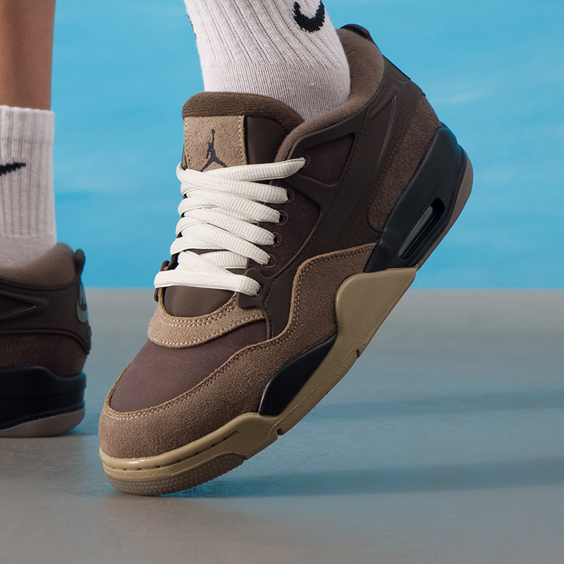 耐克男鞋官方正品Air Jordan4AJ4篮球鞋2025冬季新款气垫缓震板鞋