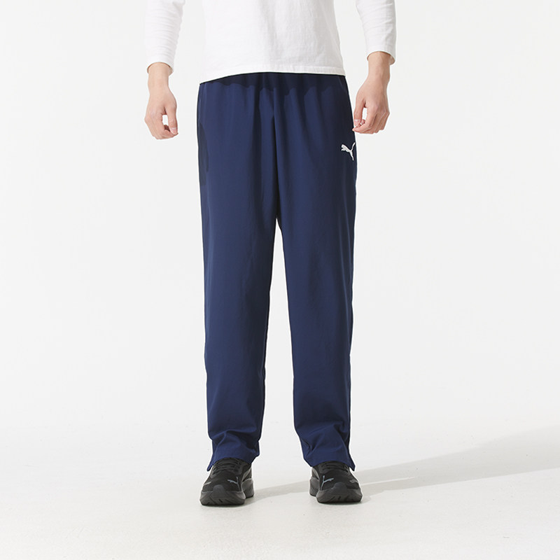 PUMA彪马直筒裤速干长裤男夏季男士梭织冰丝蓝色运动裤657327