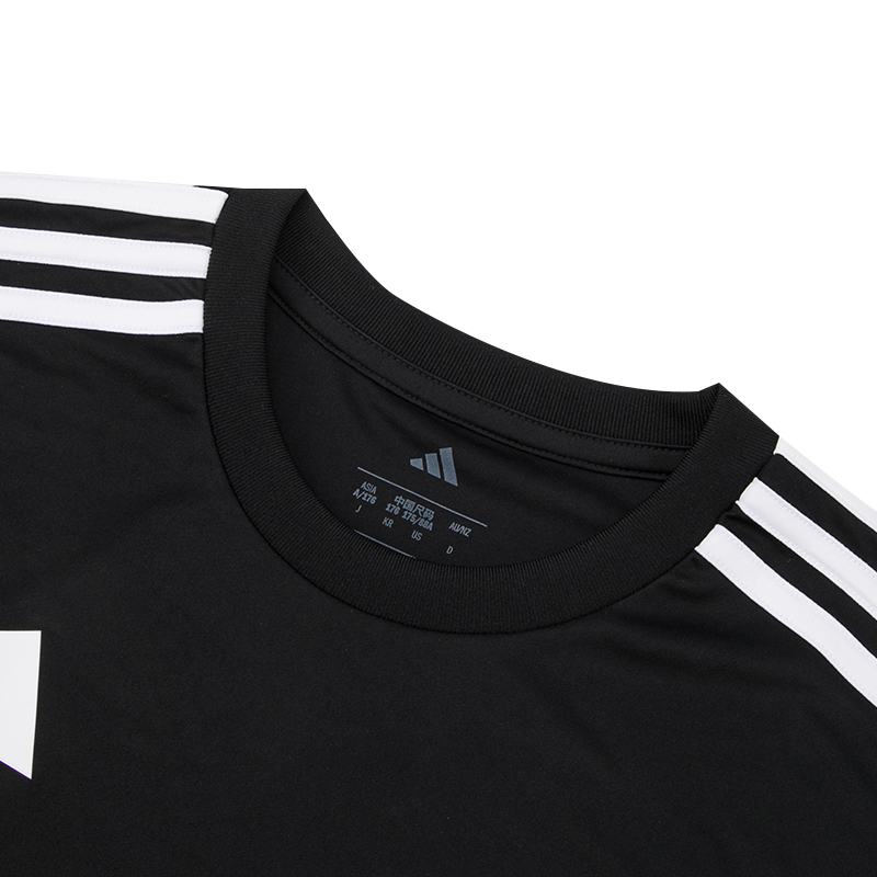 阿迪达斯男童秋冬透气运动T恤儿童速干短袖休闲训练服潮酷穿搭