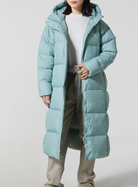 彪马PUMA正品羽绒服女冬新款时尚绿长款棉羽户外加厚鸭绒外套